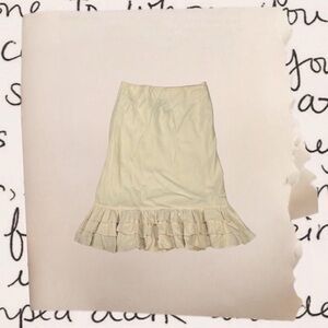 vintage ralph lauren midi skirt with ruffle accents